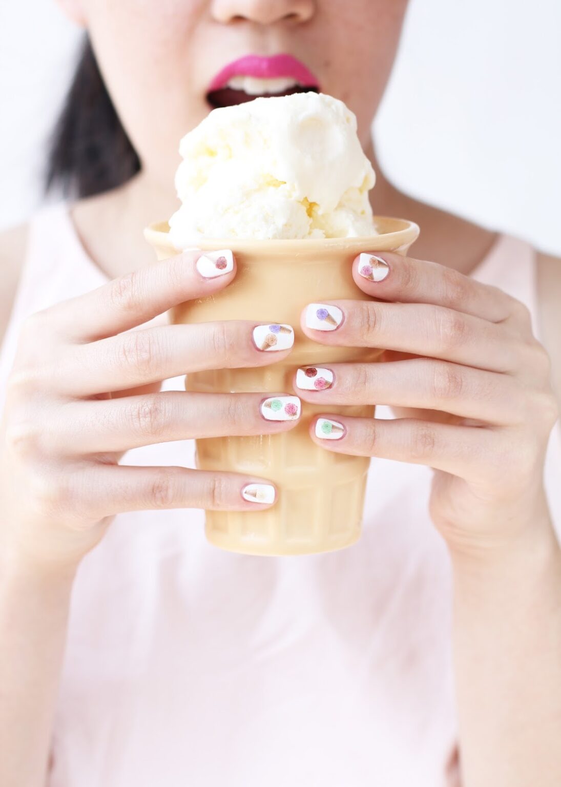 DIY Ice Cream Cone Nail Decals + Printables Aww Sam