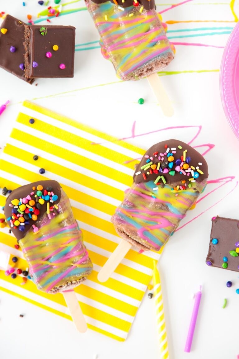 Rainbow Cosmic Brownie Batter Popsicle Recipe Aww Sam